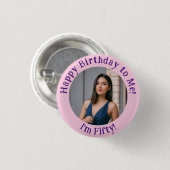 Gepersonaliseerde verjaardagsfoto, uw Afbeelding b Ronde Button 3,2 Cm (Voorkant /achterkant)