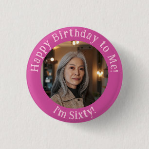 Gepersonaliseerde verjaardagsfoto, uw Afbeelding b Ronde Button 3,2 Cm