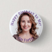 Gepersonaliseerde verjaardagsfoto, uw Afbeelding b Ronde Button 3,2 Cm (Voorkant)