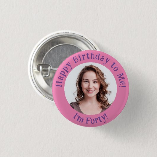 Gepersonaliseerde verjaardagsfoto, uw Afbeelding b Ronde Button 3,2 Cm (Voorkant /achterkant)