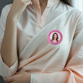 Gepersonaliseerde verjaardagsfoto, uw Afbeelding b Ronde Button 3,2 Cm