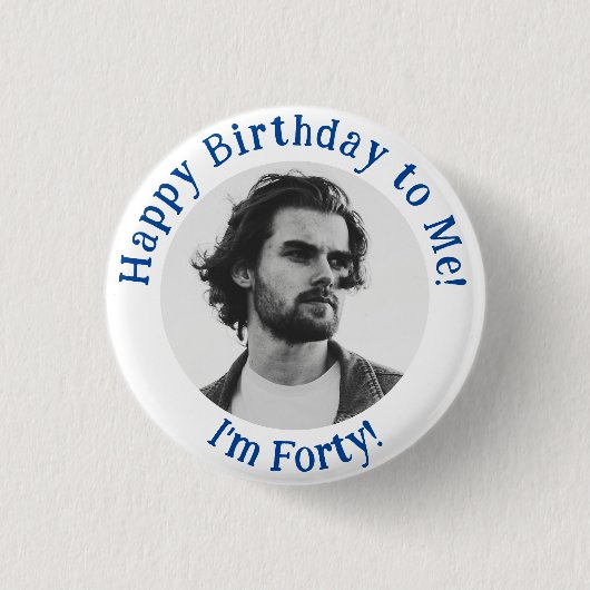 Gepersonaliseerde verjaardagsfoto, uw Afbeelding b Ronde Button 3,2 Cm (Voorkant)