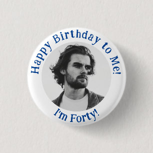 Gepersonaliseerde verjaardagsfoto, uw Afbeelding b Ronde Button 3,2 Cm