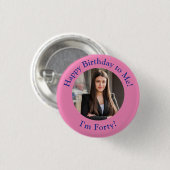 Gepersonaliseerde verjaardagsfoto, uw Afbeelding b Ronde Button 3,2 Cm (Voorkant /achterkant)