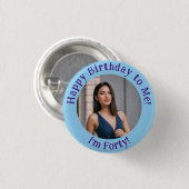 Gepersonaliseerde verjaardagsfoto, uw Afbeelding b Ronde Button 3,2 Cm (Voorkant /achterkant)