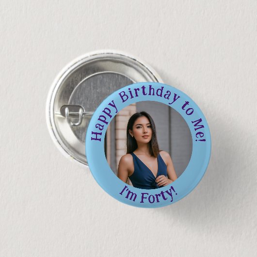 Gepersonaliseerde verjaardagsfoto, uw Afbeelding b Ronde Button 3,2 Cm (Voorkant /achterkant)