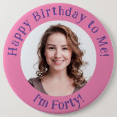 Gepersonaliseerde verjaardagsfoto, uw Afbeelding b Ronde Button 6,0 Cm (Voorkant)