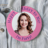 Gepersonaliseerde verjaardagsfoto, uw Afbeelding b Ronde Button 6,0 Cm (In situ)