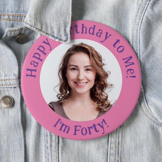 Gepersonaliseerde verjaardagsfoto, uw Afbeelding b Ronde Button 6,0 Cm (In situ)