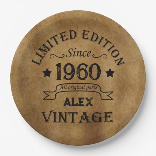 Gepersonaliseerde  verjaardagsgeschenken papieren bordje (Voorkant)