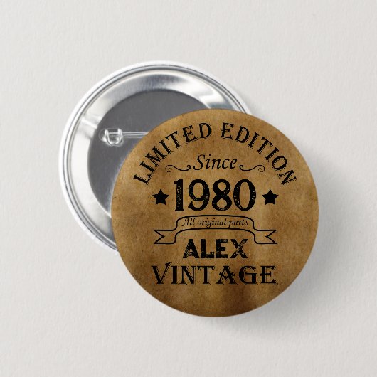 Gepersonaliseerde  verjaardagsgeschenken ronde button 5,7 cm (Voorkant /achterkant)