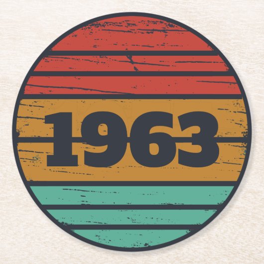 Gepersonaliseerde  verjaardagsgeschenken ronde kartonnen onderzetter (Voorkant)