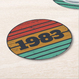 Gepersonaliseerde  verjaardagsgeschenken ronde kartonnen onderzetter