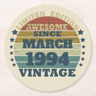 Gepersonaliseerde  verjaardagsgeschenken ronde kartonnen onderzetter