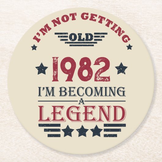 Gepersonaliseerde  verjaardagsgeschenken ronde kartonnen onderzetter (Voorkant)