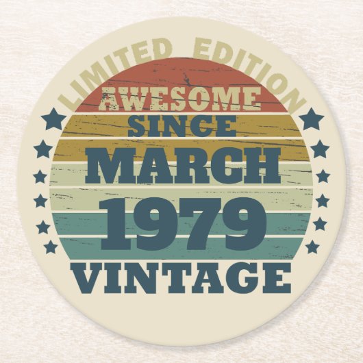 Gepersonaliseerde  verjaardagsgeschenken ronde kartonnen onderzetter (Voorkant)