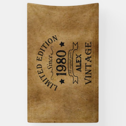 Gepersonaliseerde  verjaardagsgeschenken spandoek (Verticaal)