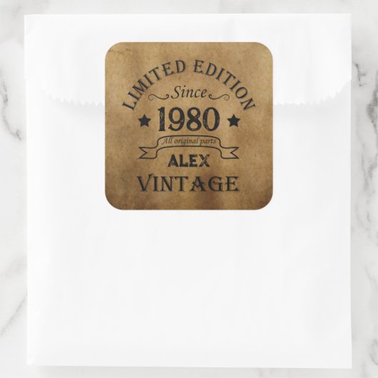 Gepersonaliseerde  verjaardagsgeschenken vierkante sticker (Tas)