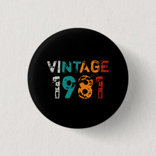 Gepersonaliseerde verjaardagsgeschenken vintage ronde button 3,2 cm