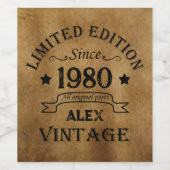 Gepersonaliseerde  verjaardagsgeschenken wijn etiket (Enkel label)