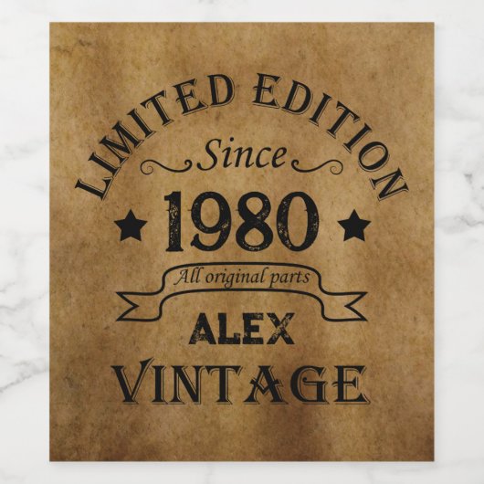 Gepersonaliseerde verjaardagsgeschenken wijn etiket (Enkel label)