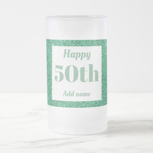  gepersonaliseerde verjaardagsglas mok cadeau 50e (Center)