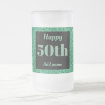 gepersonaliseerde verjaardagsglas mok cadeau 50e