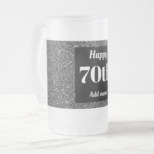  gepersonaliseerde verjaardagsglas mok cadeau 70e (Voorkant links)