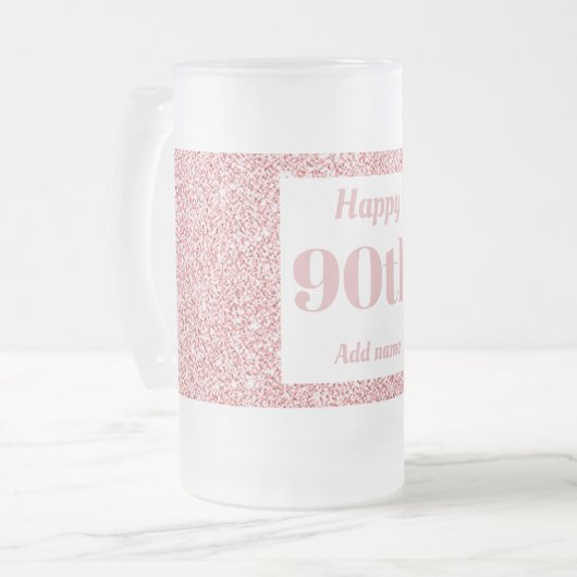 gepersonaliseerde verjaardagsglas mok cadeau 90e (Voorkant links)