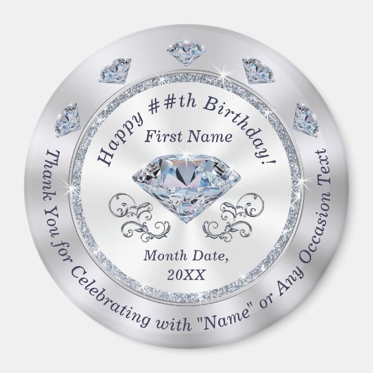 Gepersonaliseerde verjaardagsgunsten, Jubileum per Magneet (Voorkant)