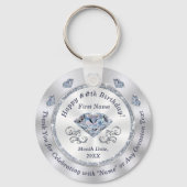 Gepersonaliseerde verjaardagsgunsten voor volwasse sleutelhanger (Voorkant)