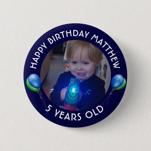 Gepersonaliseerde verjaardagsjongen Button (Voorkant)