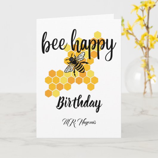 gepersonaliseerde verjaardagskaart kaart (Gele Bloem)