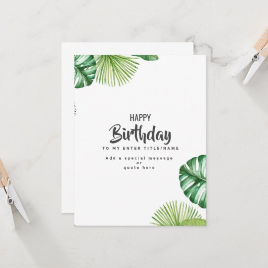 Gepersonaliseerde verjaardagskaarten - Verzamelaar Kaart (Voorkant / Achterkant in situ)