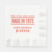 Gepersonaliseerde verjaardagsservetten servet (Voorkant)