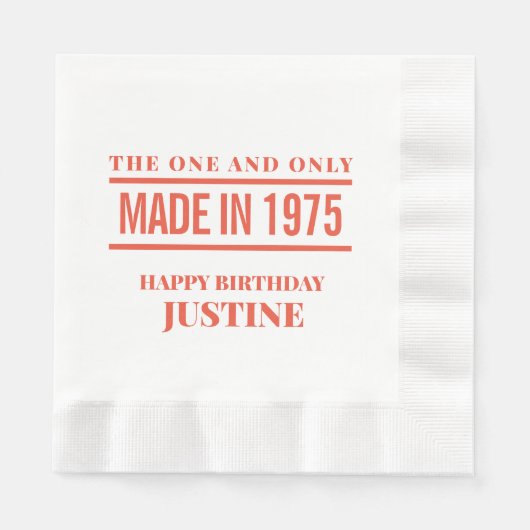 Gepersonaliseerde verjaardagsservetten servet (Voorkant)