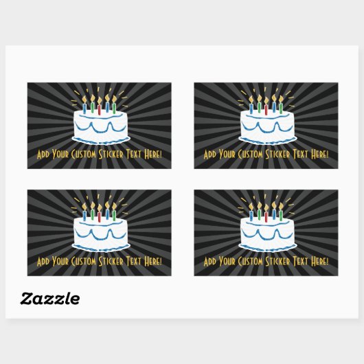 Gepersonaliseerde verjaardagstaart Sticker of wijn (Vel)