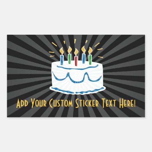 Gepersonaliseerde verjaardagstaart Sticker of wijn (Voorkant)