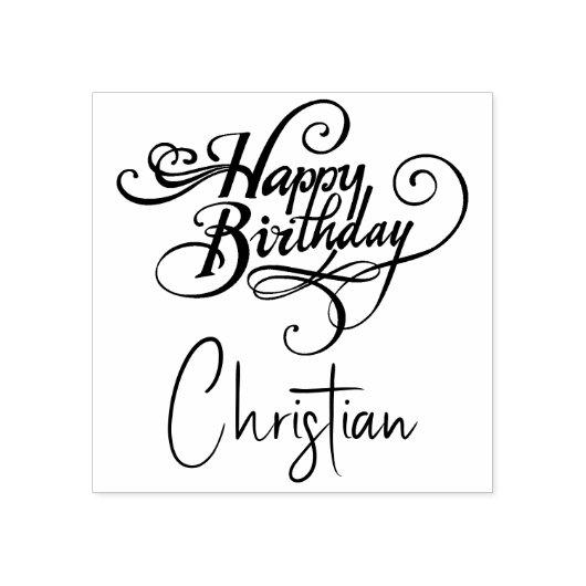 Gepersonaliseerde verjaardagstempel rubberstempel (Afrduk)