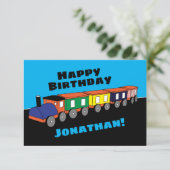 Gepersonaliseerde verjaardagstrein Kaart (Staand voorkant)