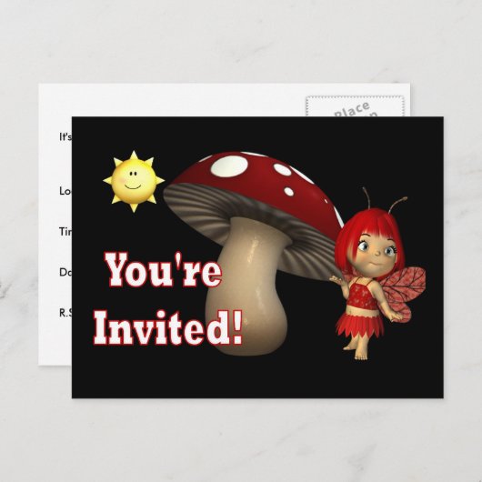 Gepersonaliseerde verjaardagsuitnodiging briefkaar uitnodiging briefkaart (Voorkant / Achterkant)