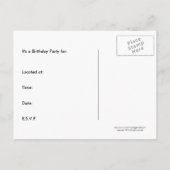 Gepersonaliseerde verjaardagsuitnodiging briefkaar uitnodiging briefkaart (Achterkant)