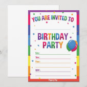 Gepersonaliseerde verjaardagsuitnodiging Sjablonen Kaart (Voorkant / Achterkant)