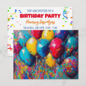 Gepersonaliseerde verjaardagsuitnodigingen | Gende Briefkaart (Voorkant / Achterkant)