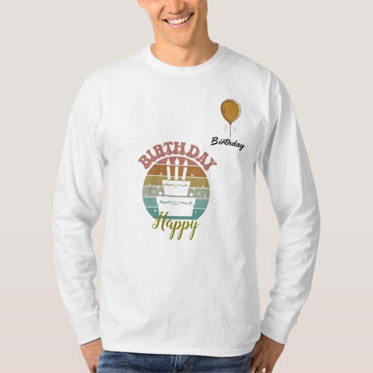 Gepersonaliseerde verjaardagswensen geborduurde T- T-shirt (Voorkant)