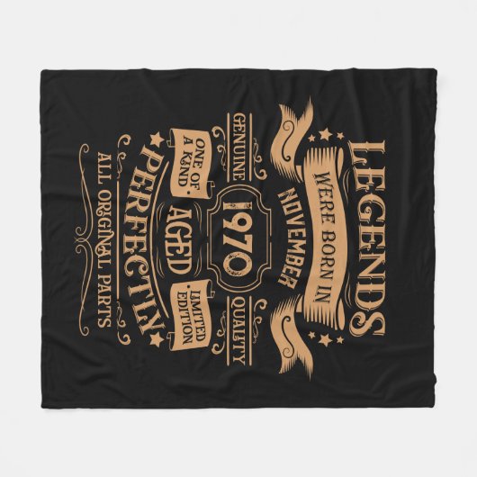 Gepersonaliseerde  verjaardagswhiskey label fleece deken (Voorkant (Horizontaal))