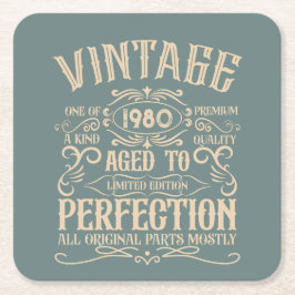 Gepersonaliseerde  verjaardagswhiskey label thema kartonnen onderzetters