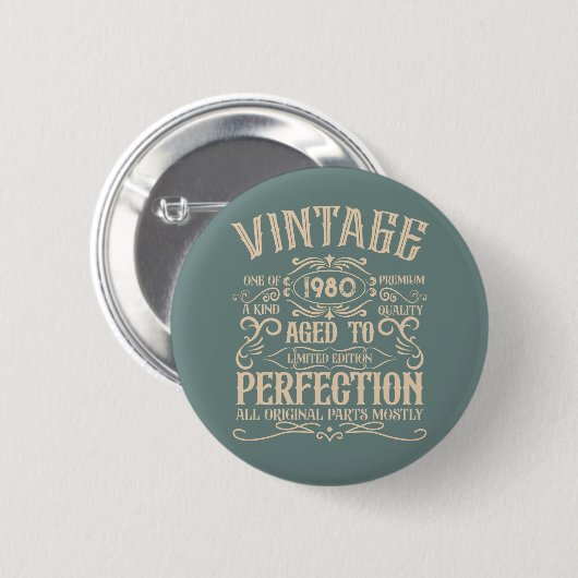 Gepersonaliseerde  verjaardagswhiskey label thema ronde button 5,7 cm (Voorkant /achterkant)