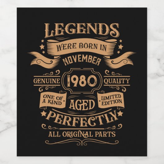 Gepersonaliseerde  verjaardagswhiskey thema wijn etiket (Enkel label)