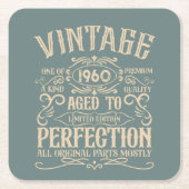 Gepersonaliseerde  verjaardagswhisky party kartonnen onderzetters (Voorkant)